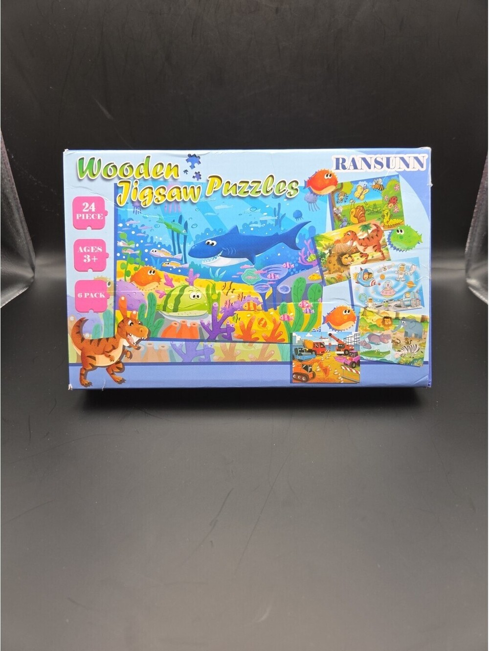 Ransunn Wooden Kids Jigsaw Puzzles 6 Pack Ages 3+, 24 Piece Puzzles.  New in Box